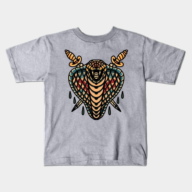 cobra and dagger tattoo Kids T-Shirt by donipacoceng